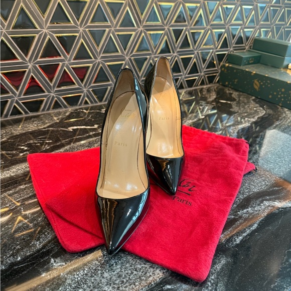 Christian Louboutin Glossy Black Heels with Red Soles - Picture 11 of 15